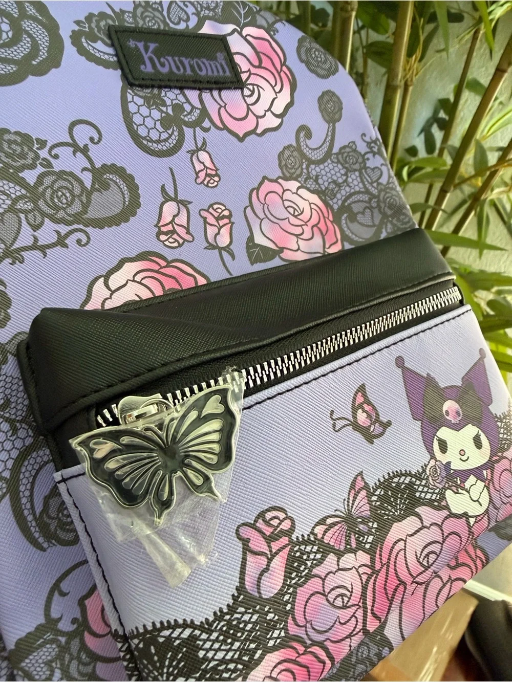 NEW Bioworld Sanrio KUROMI Butterfly Lace Mini Backpack HOT TOPIC Exclusive - Picture 4 of 7